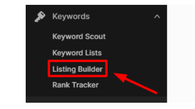 Access the Listing Builder