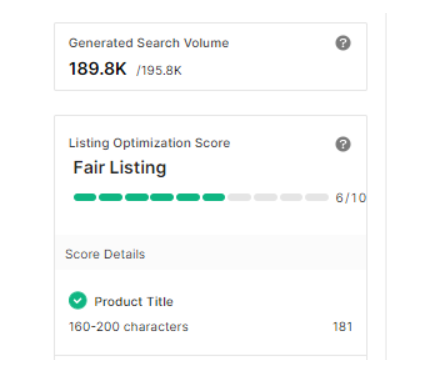 Review the Listing Optimization Score