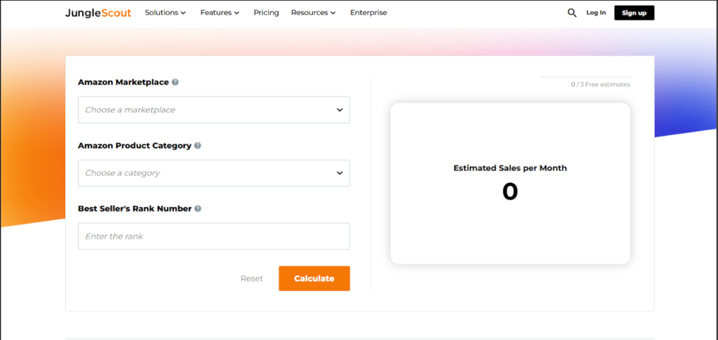 Access the Jungle Scout Sales Estimator 